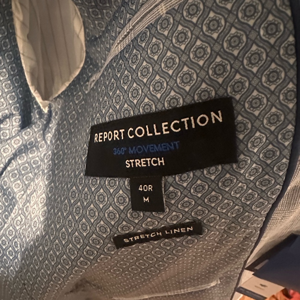 Report Collection Light Gray Windowpane Sport Coa… - image 2